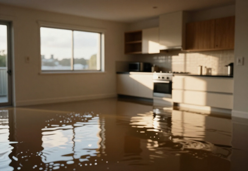 Flooded basement in Minchinbury before cleanup